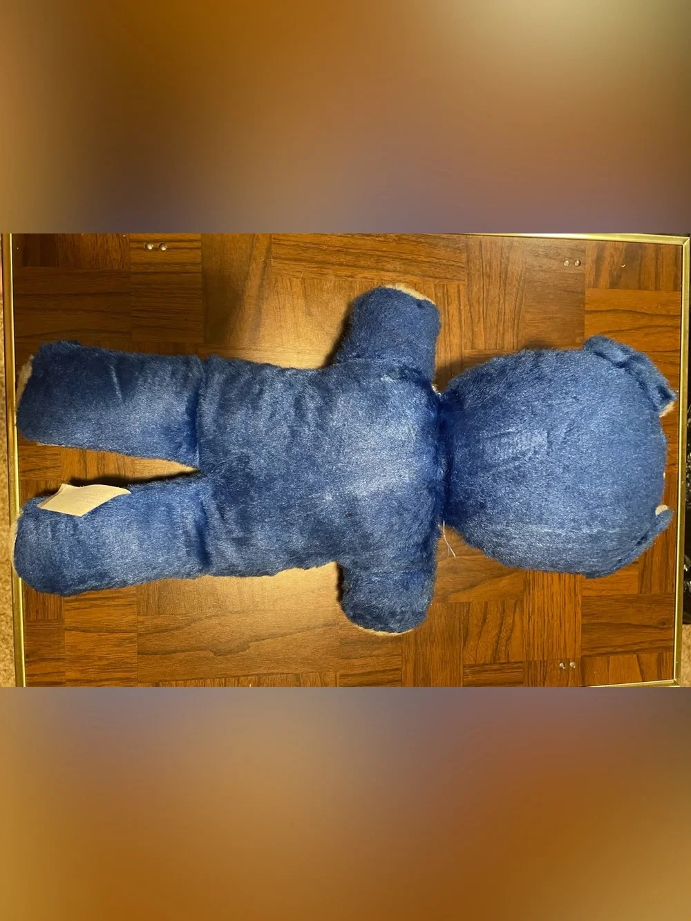 Vintage 50s-60s Blue Teddy Bear Carnival Prize Stuffed Animal 18” Good Condition